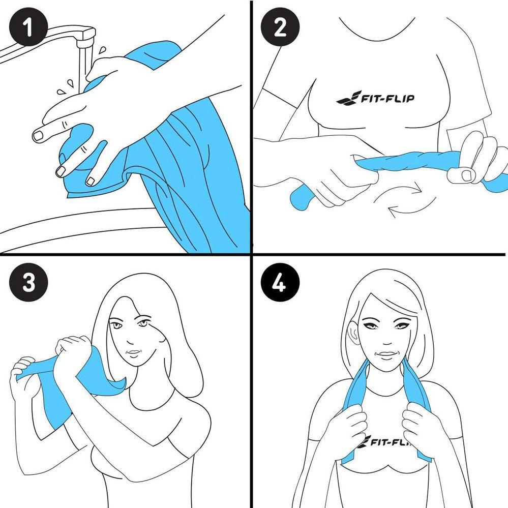 Fit Flip Airflip Towel Serviette rafraîchissante en microfibre  