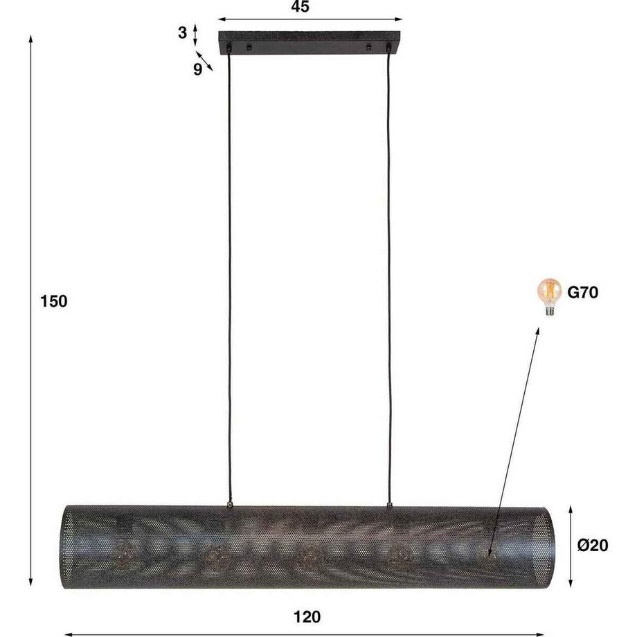 mutoni industrial Hängelampe Tube 5L  