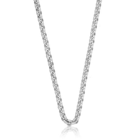 MUAU Schmuck  Collier jaseron or blanc 750,mm, 45cm 