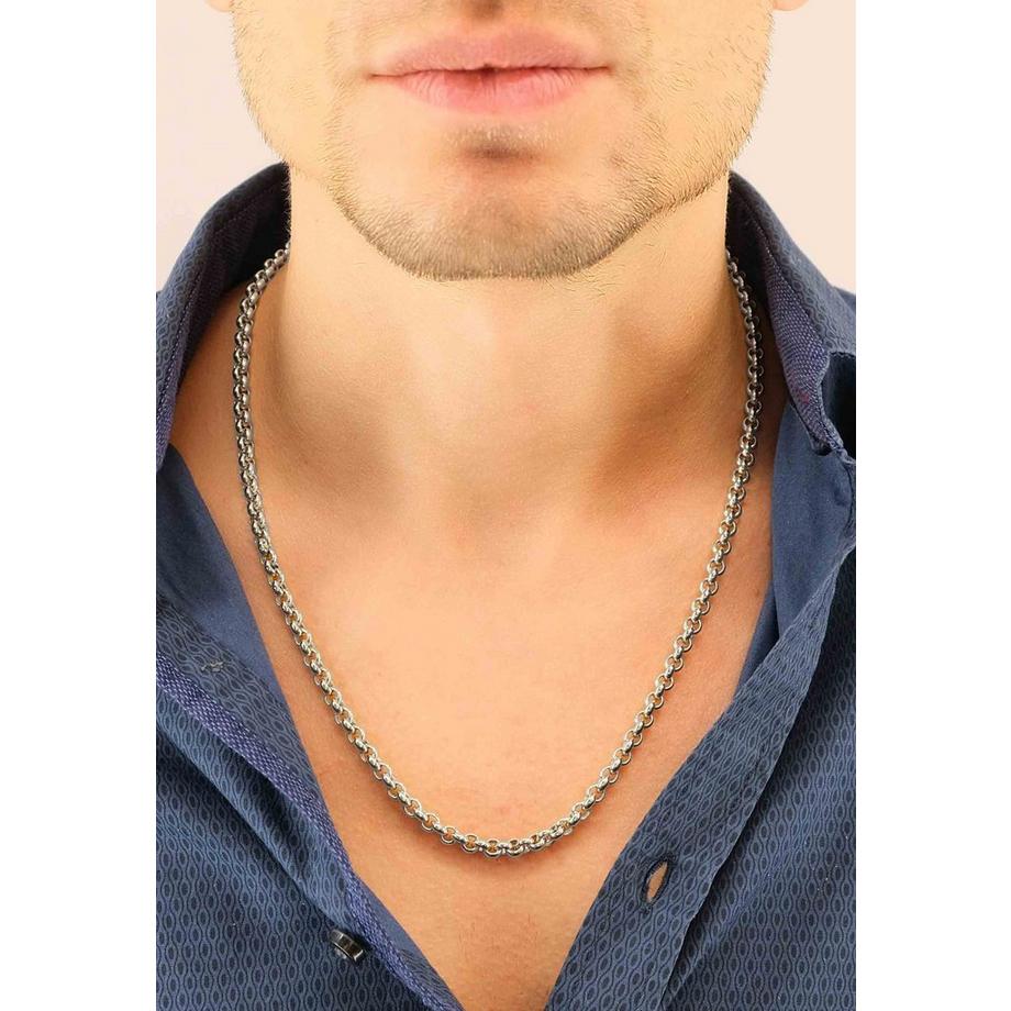 MUAU Schmuck  Collier jaseron or blanc 750,mm, 45cm 
