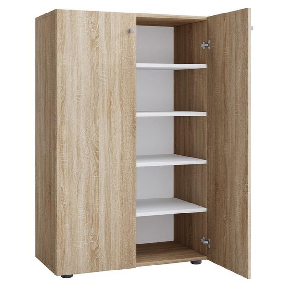 VCM XL bois Grande armoire à chaussures Étagère à chaussures Grande botte Meuble d'entrée Lona 5 compartiments  