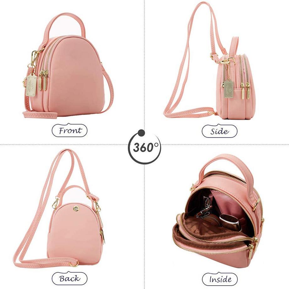 Only-bags.store Kleiner Leder Rucksack Umhängetasche  