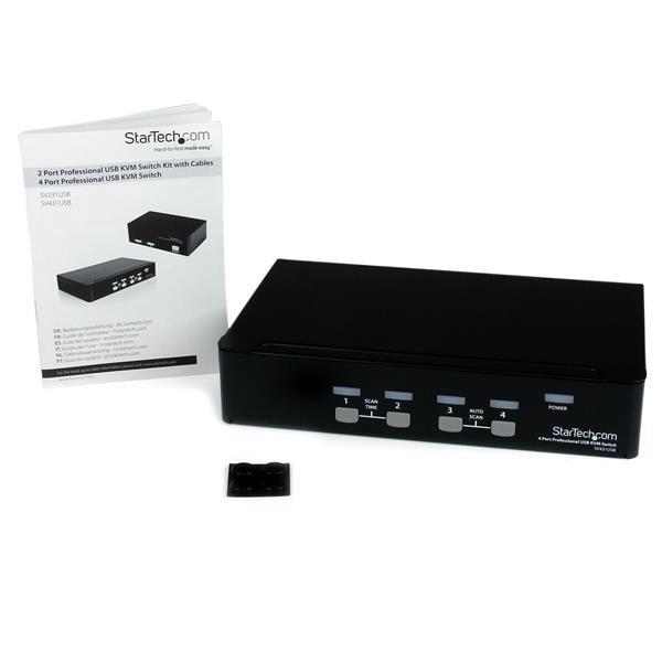 STARTECH  Switch KVM professionale VGA USB a 4 porte con hub 