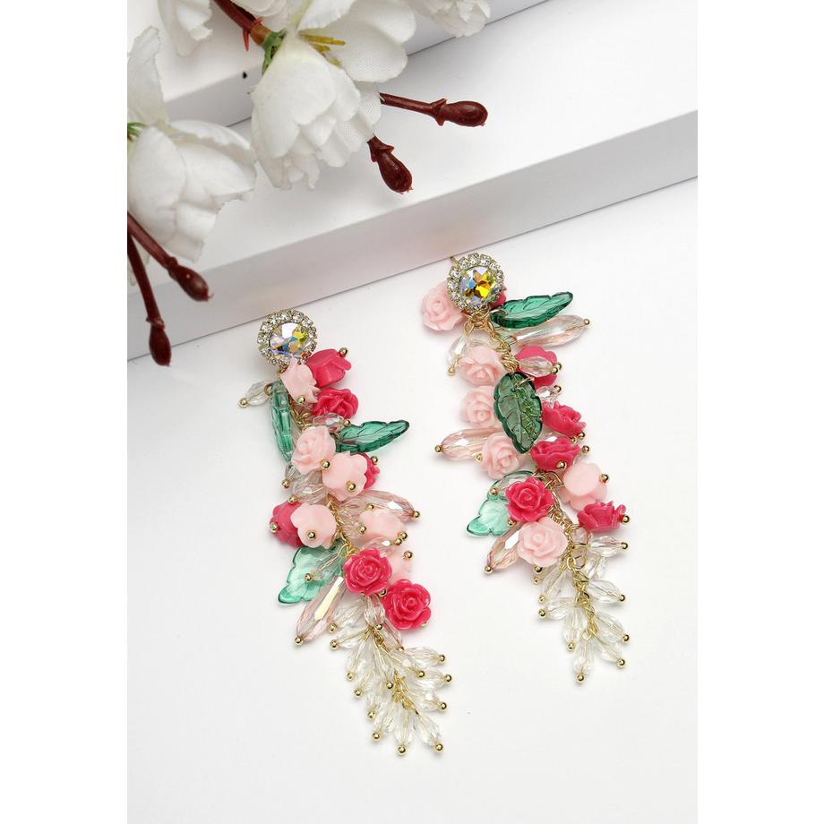 AVANT-GARDE PARIS  Collection Diva Boucles d'oreilles lustre florales 