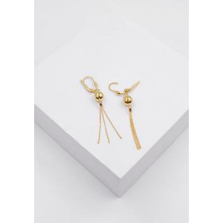 MUAU Schmuck  Clous d'oreilles or jaune 750 boules 7mm chaines d'forçat 2,3cm 