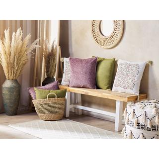 Beliani Coussin en Velours Boho KALMIA  