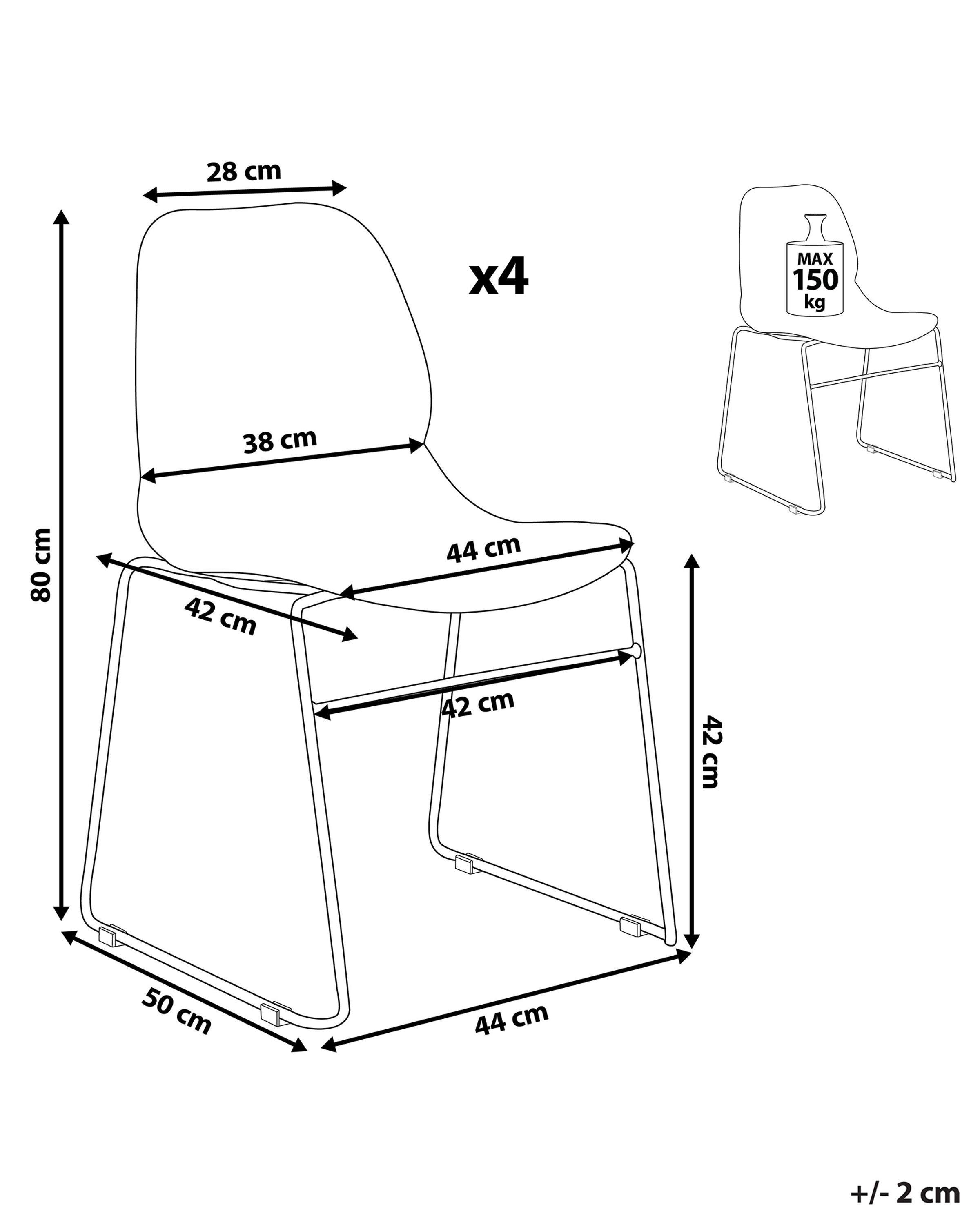 Beliani Chaise de salle à manger en Polypropylène Moderne PANORA  