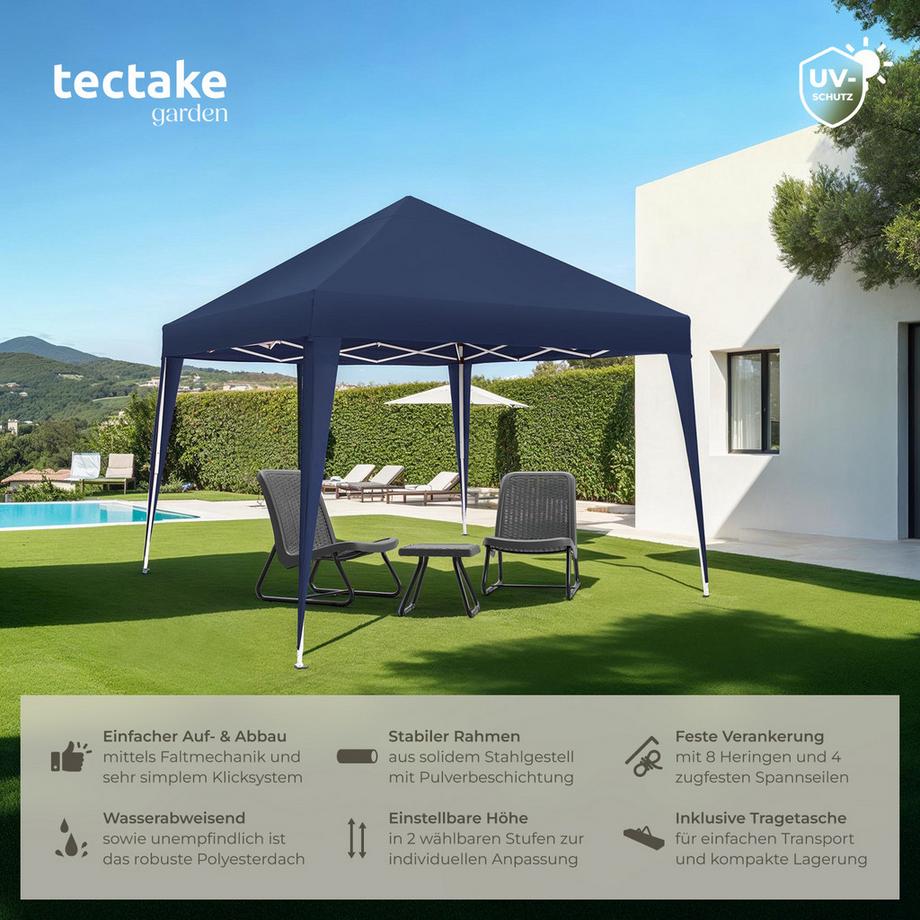 Tectake Pavillon Linosa 3 x 3 m faltbar und wasserabweisend  