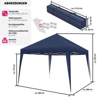 Tectake Pavillon höhenverstellbare Füsse  