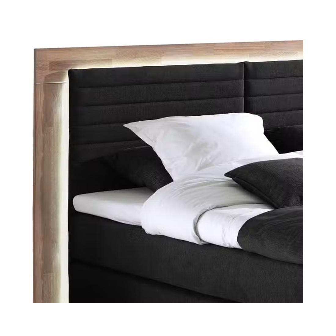 Naturoo Boxspringbett Marcel 160x200cm inkl. Premium Topper & LED Beleuchtung  