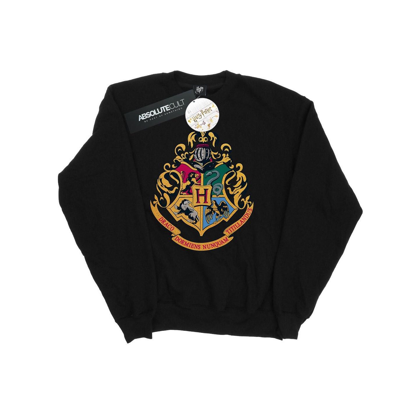Image of Hogwarts Crest Gold Ink Sweatshirt Herren Schwarz 5XL