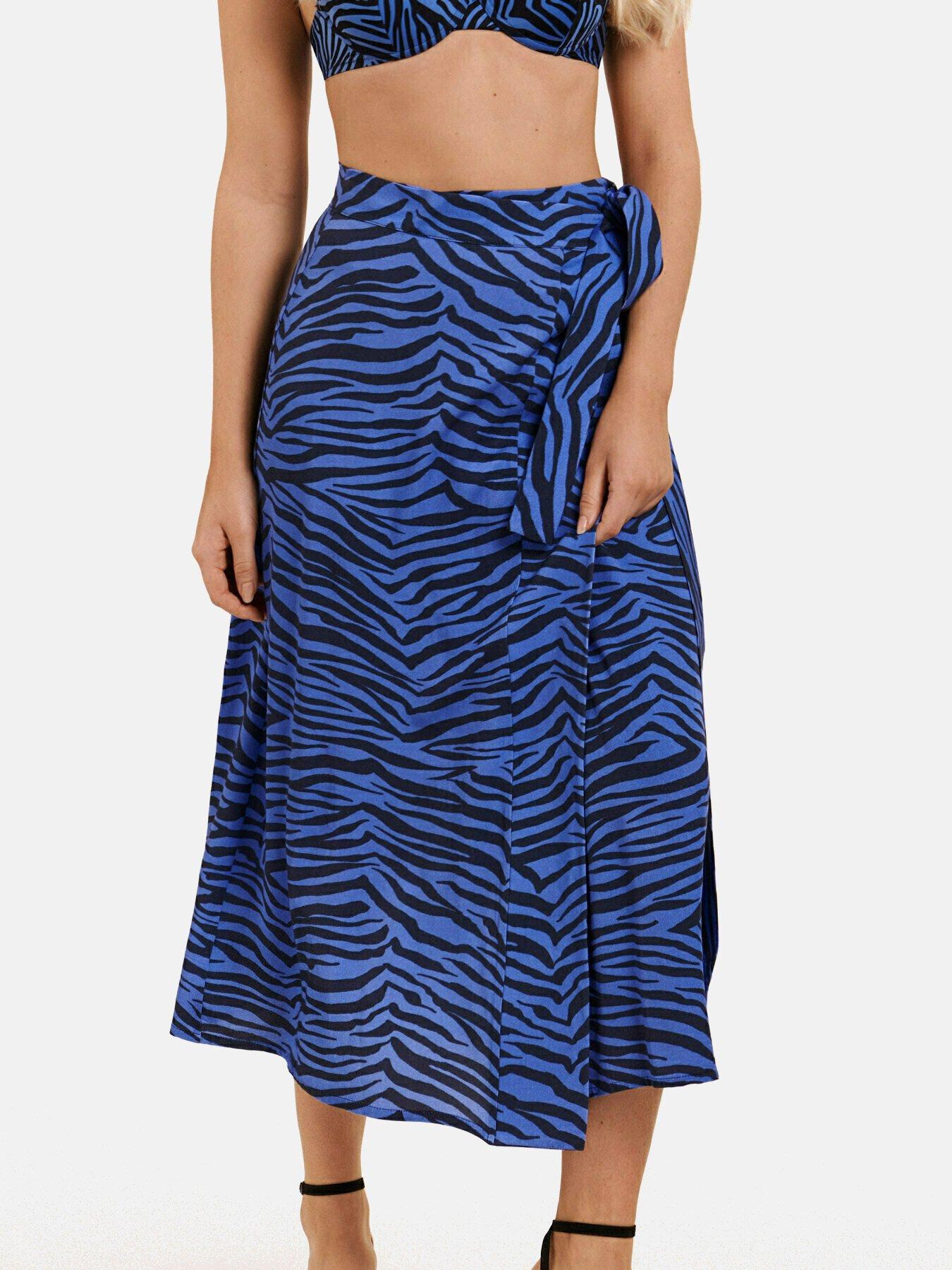 Image of Sommerlicher Wickelrock Lima Damen Blau M