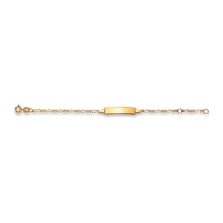 MUAU Schmuck  Plaketten-Armband Gelbgold 375 Figaro, 1.8mm, 14cm 