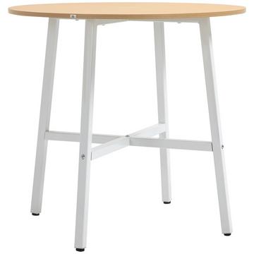 Tavolo da pranzo, tavolo da cucina per 4 persone, tavolo da soggiorno moderno in acciaio e legno naturale, 80x80x76 cm per sala da pranzo e cucina