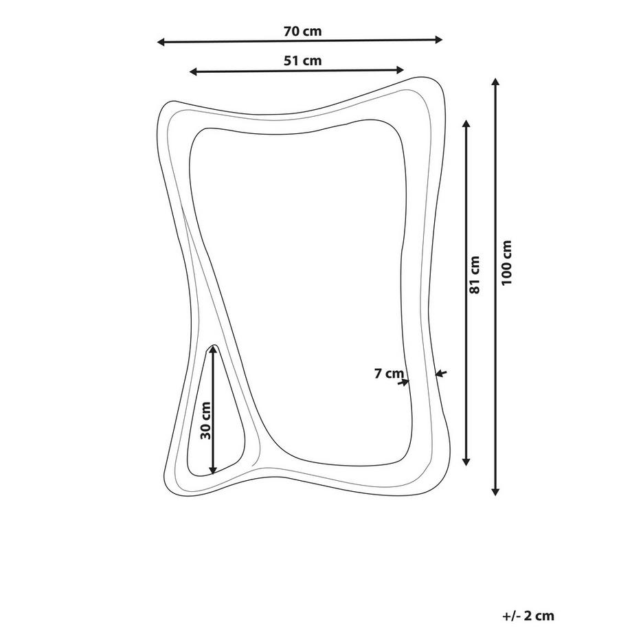 Beliani Wandspiegel aus Kunststoff Modern LANESTER  