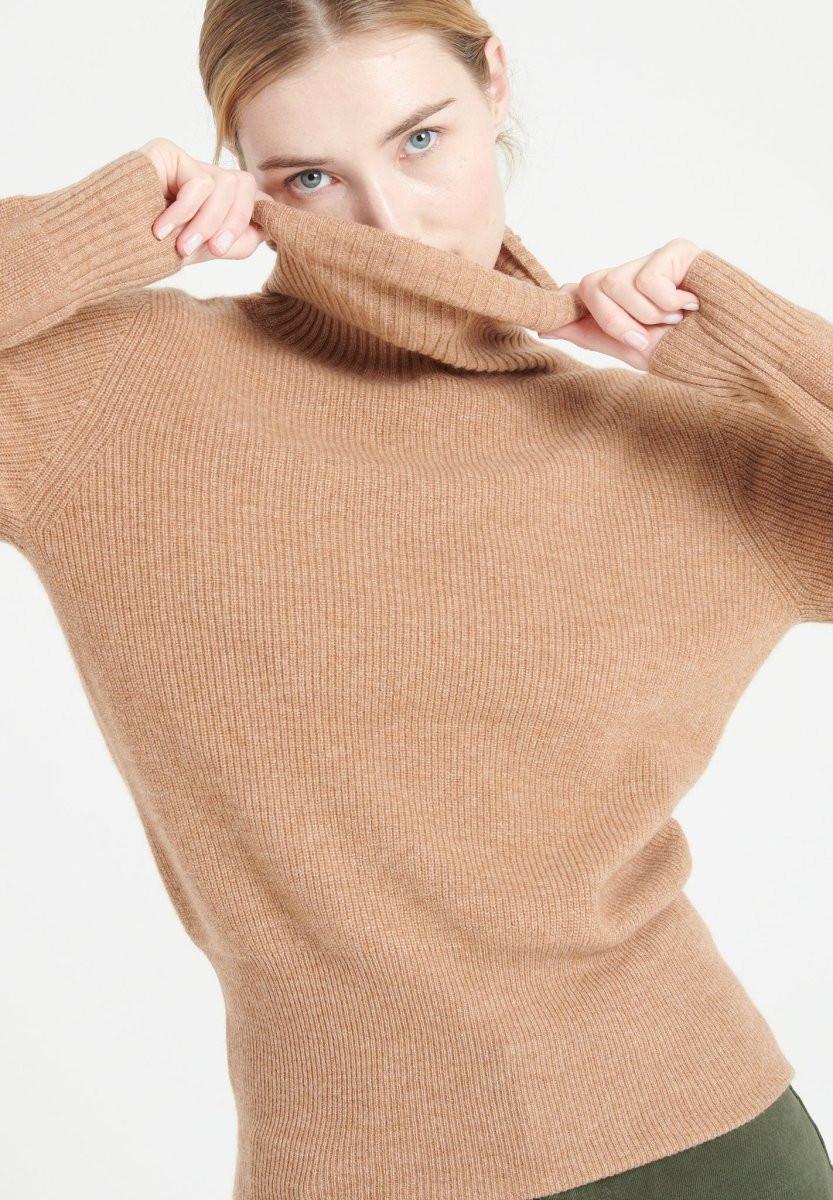 Image of Lilly 21 Pullover Mit Rollkragen - 100% Kaschmir Unisex Camel M