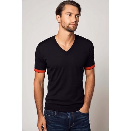 Bellemere New York  T-shirt a righe in cashmere a maniche corte 