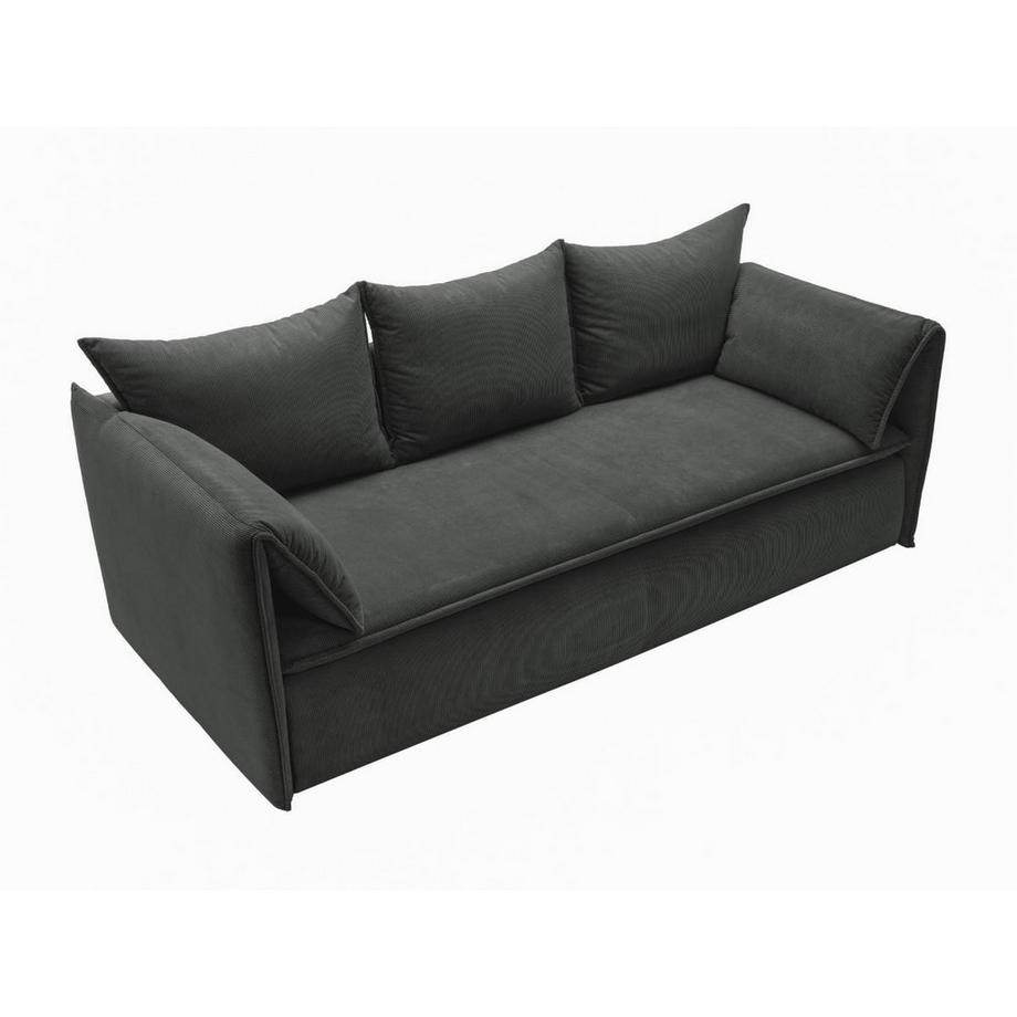 Vente-unique Sofa 3-Sitzer - Mit Schlaffunktion - Cord - Anthrazitgrau - TEODORA  