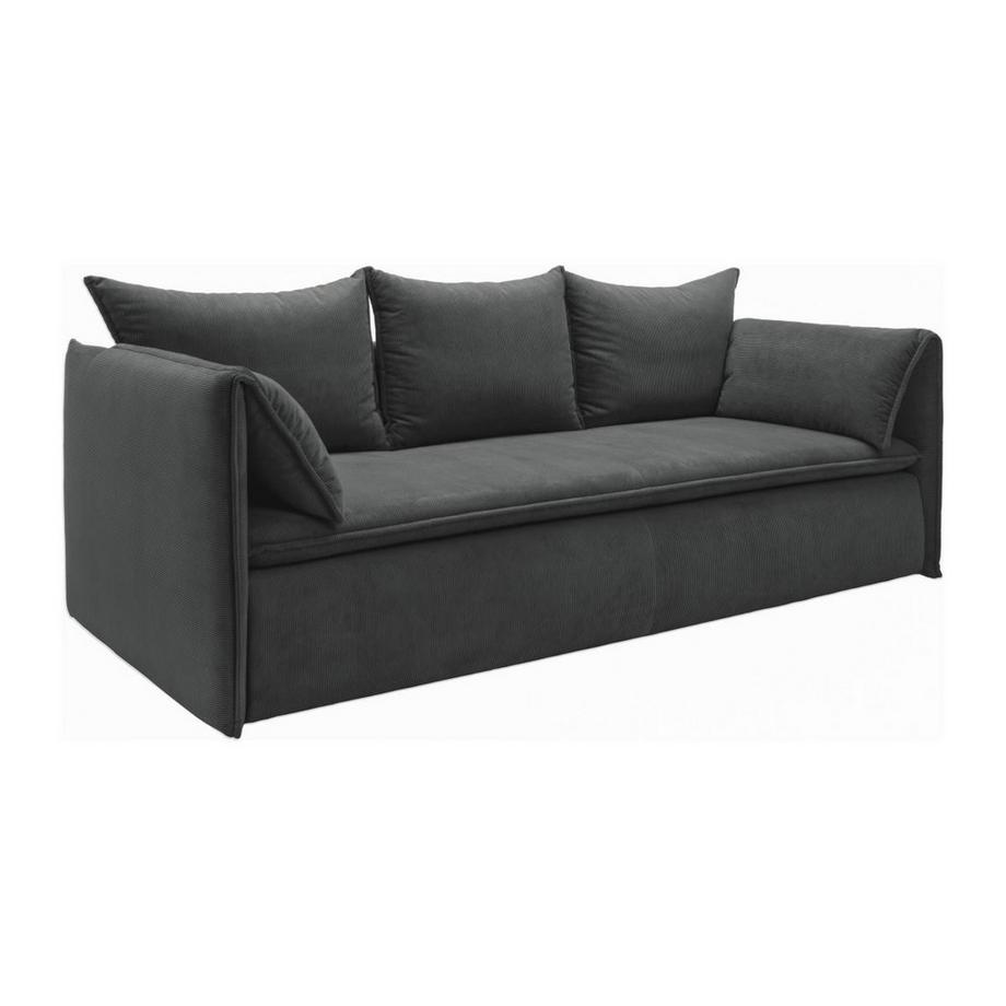 Sofa 3-Sitzer - Mit Schlaffunktion - Cord - Anthrazitgrau - TEODORA