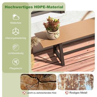 Northix Gartenbank wetterfest 3-Sitzer Sitzbank bis 500 kg belastbar 183 x 35 x 41,5 cm Braun  