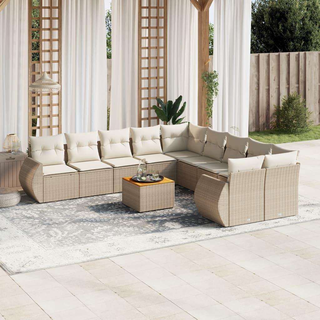 VidaXL set divano da giardino Polirattan  