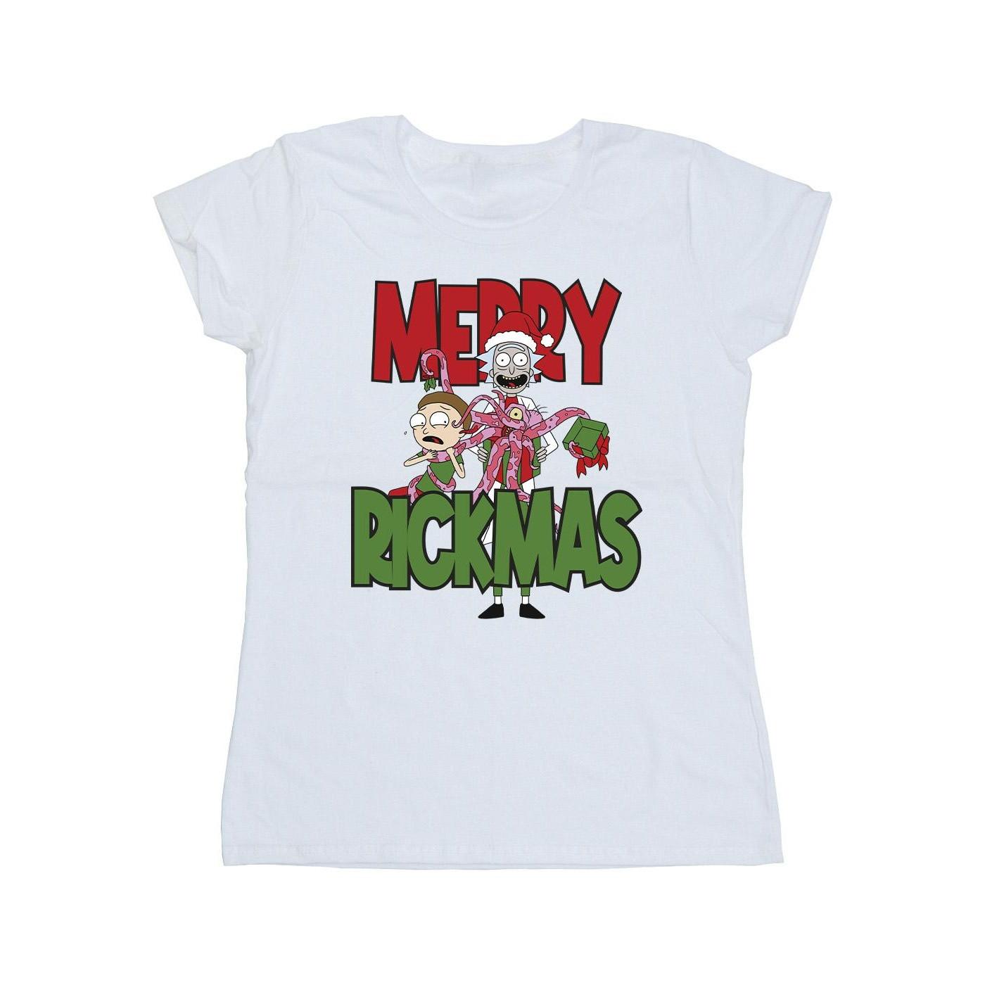 Image of Merry Rickmas Tshirt Damen Weiss L