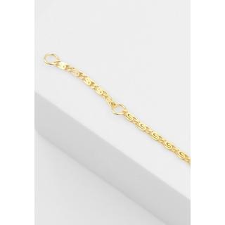 MUAU Schmuck  ID-Bracelet Schneckenpanzer Gelbgold 585, Schild diamantiert 1.7mm, 14cm 