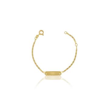 ID-Bracelet Schneckenpanzer Gelbgold 585, Schild diamantiert 1.7mm, 14cm