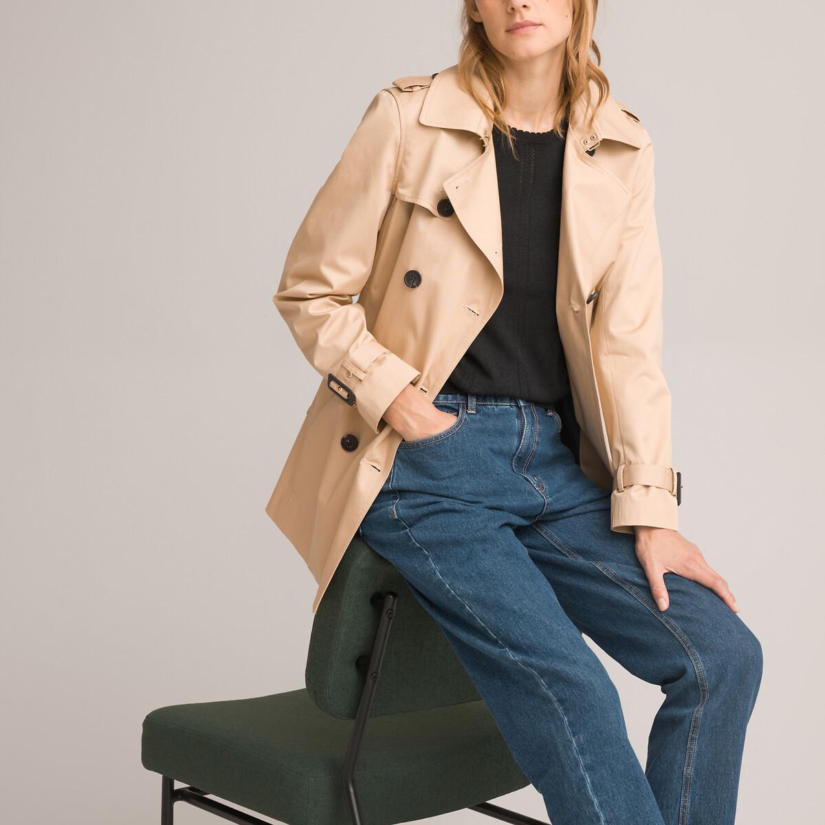 Image of Halblanger Trenchcoat Mit Knopfleiste Damen Beige 50