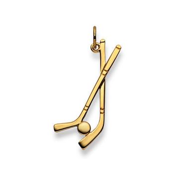 Pendentif hockey sur glace or jaune 750, 32x17mm