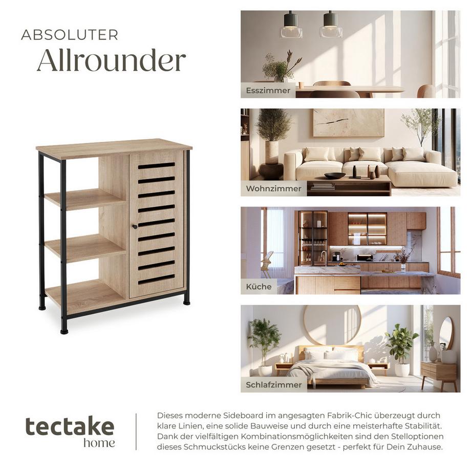 Tectake Sideboard  Industrial Style Holz und Stahl  