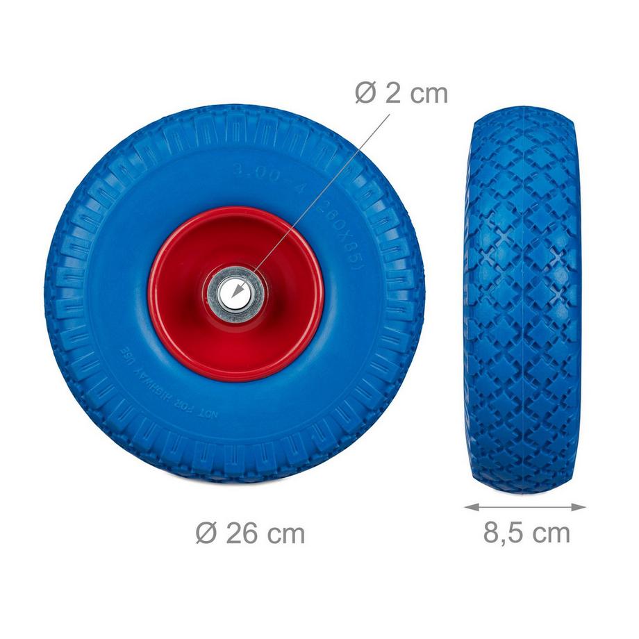 Northix Lot de 2 pneus pour diable jantes en acier  