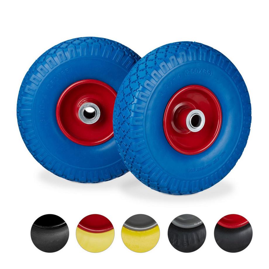 Lot de 2 pneus pour diable jantes en acier