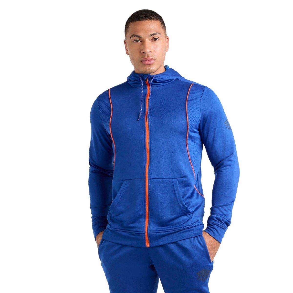 Image of Pro Hoodie Mit Durchgehendem Reißverschluss Training Herren Blau Bunt XXL