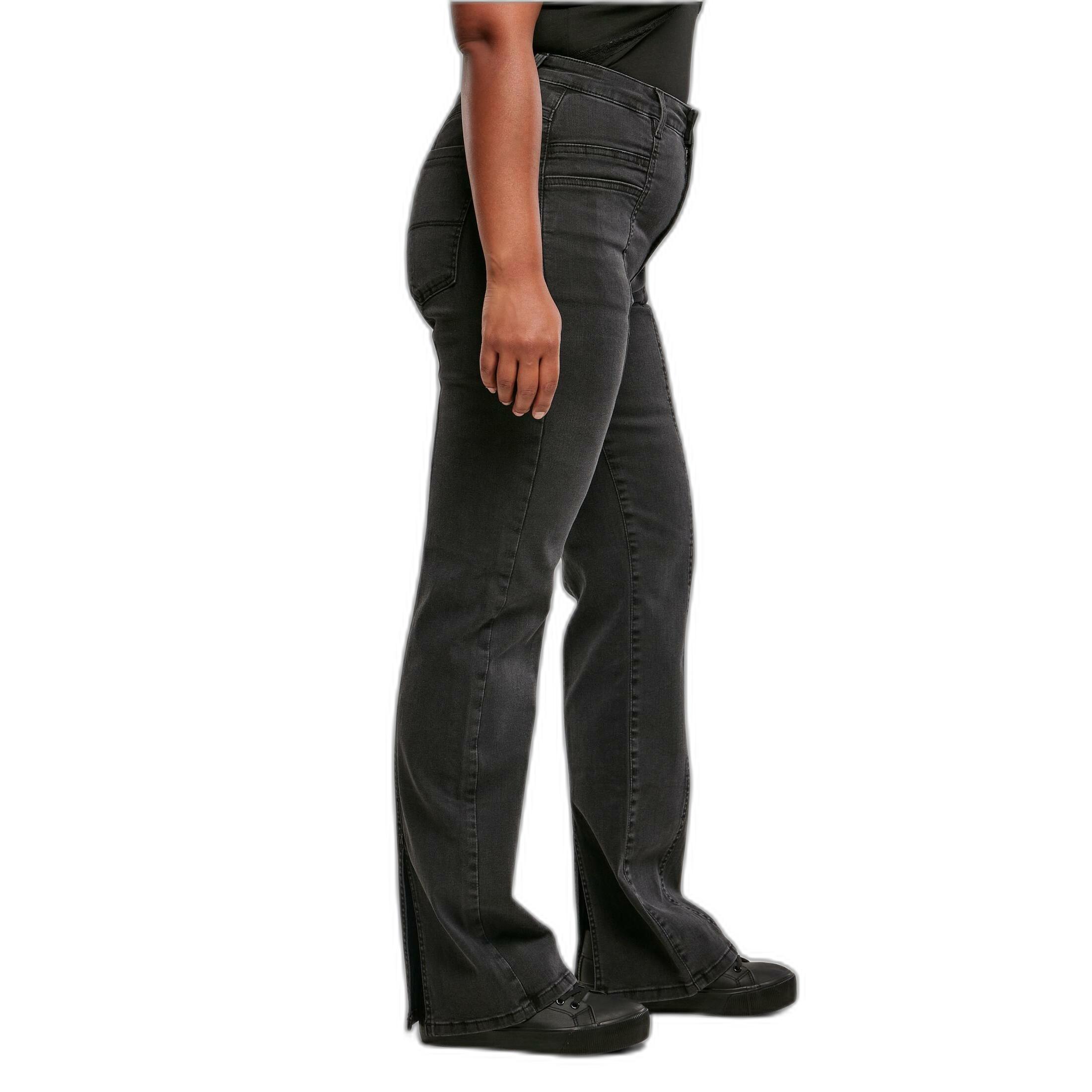 URBAN CLASSICS Jeans Taille Haute Fente Droite  