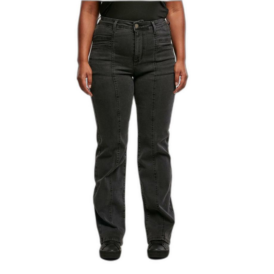 URBAN CLASSICS Jeans Vita Alta Spacco Dritto  