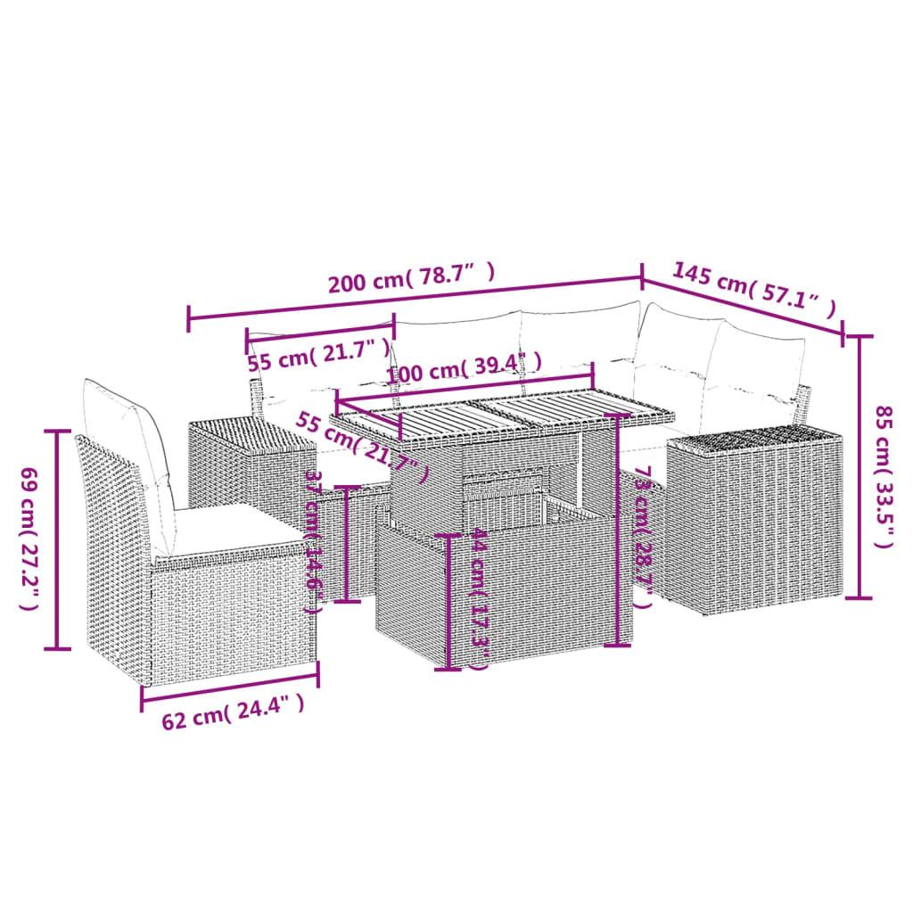 VidaXL set divano da giardino Polirattan  