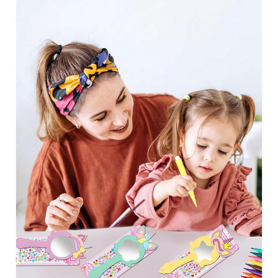 Activity-board  Einhorn Basteln, Kindergeburtstag Einhorn Holzspiegel für Kinder, DIY Holz Bastelset 