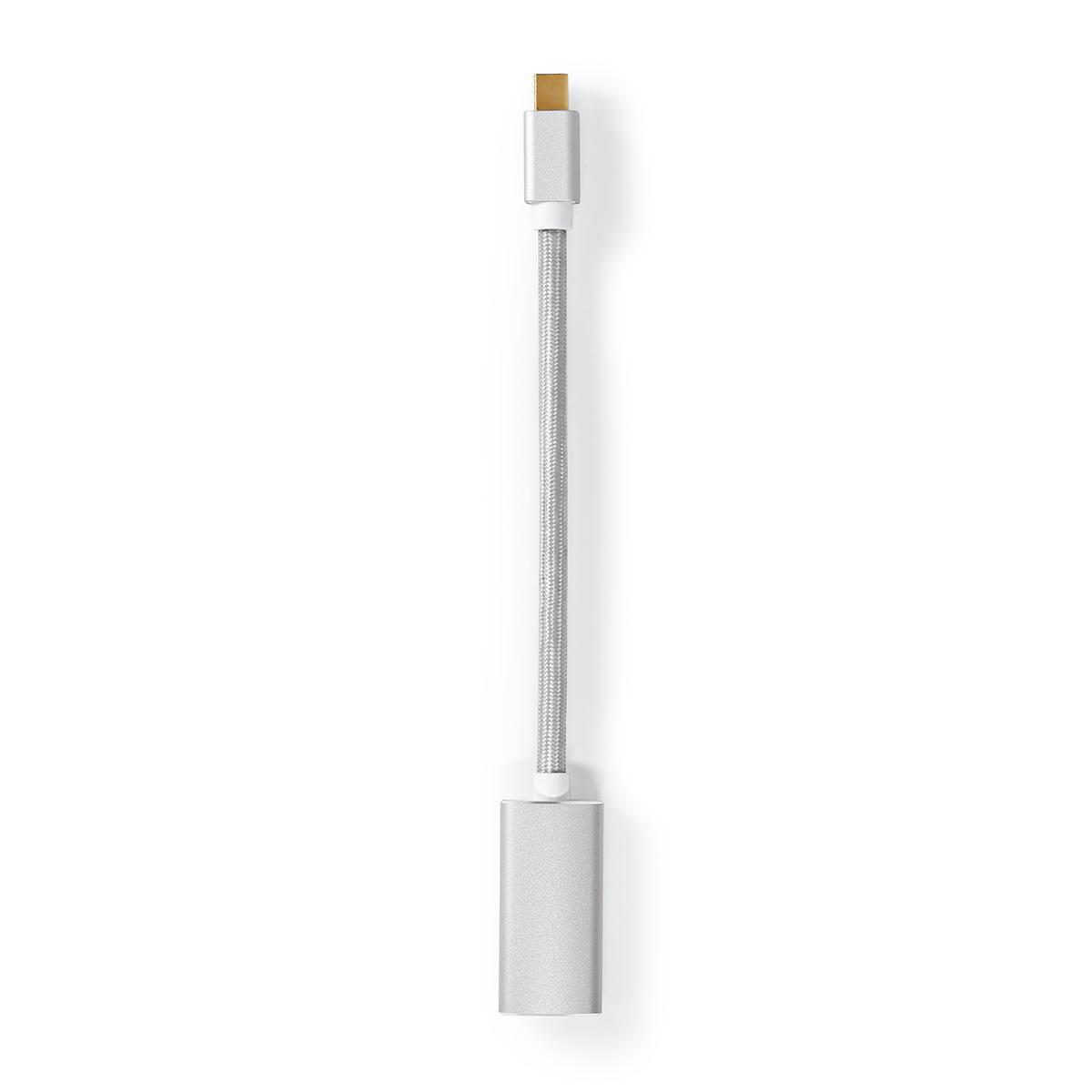 Image of Mini Displayport-Kabel | DisplayPort 1.2 | Mini DisplayPort-Stecker | HDMI™-Ausgang | 21,6 Gbps | Vergoldet | 0,20 m | Rund | Geflochten | Silber | Box mit abgedecktem Fenster.