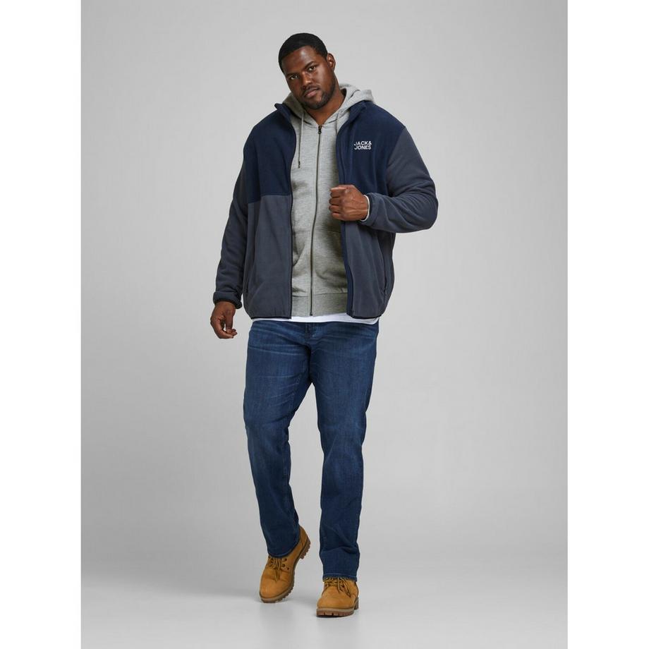 JACK & JONES Felpa con cappuccio full zip basica taglie forti  