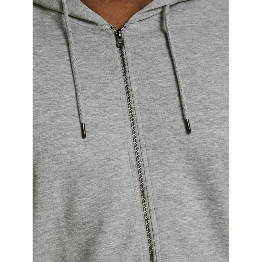 JACK & JONES Felpa con cappuccio full zip basica taglie forti  