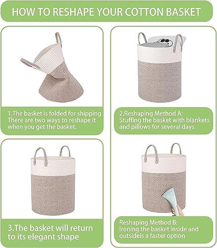 Alopini Panier à linge en coton tissé  