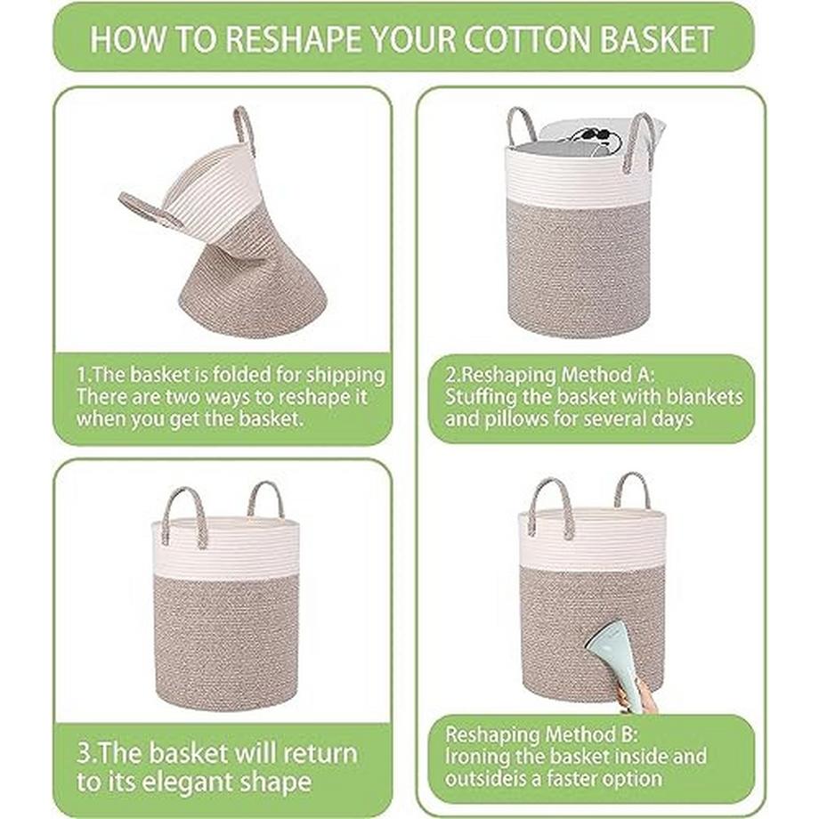 Alopini Wäschekorb gewebt Baumwolle  