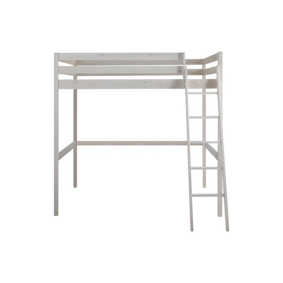 Vente-unique Letto a soppalco 1x in Pino massello sbiancato GEDEON  