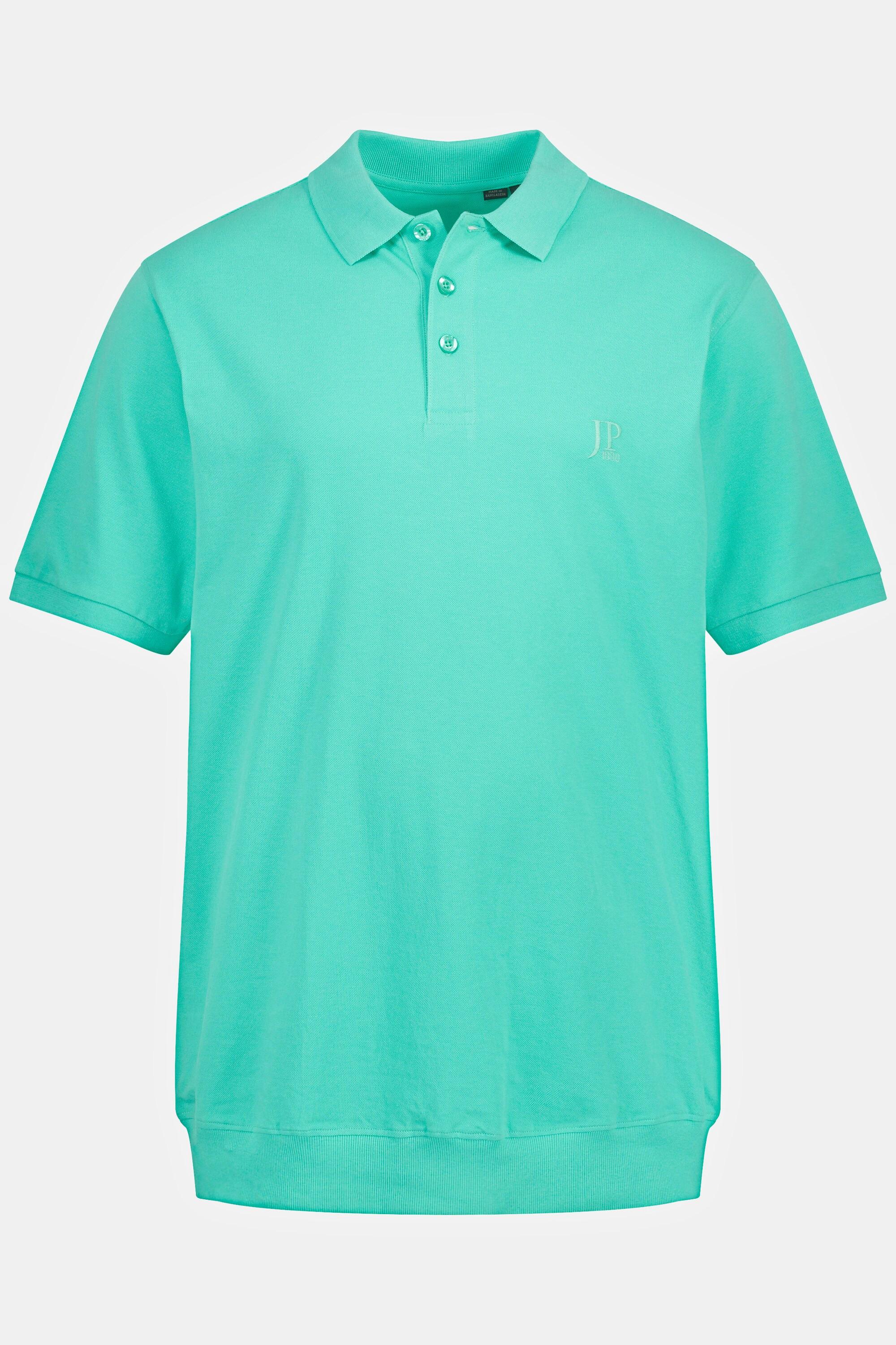 JP1880  Polo Basic coupe ventre confort à manches courtes, en maille piquée  turquoise 