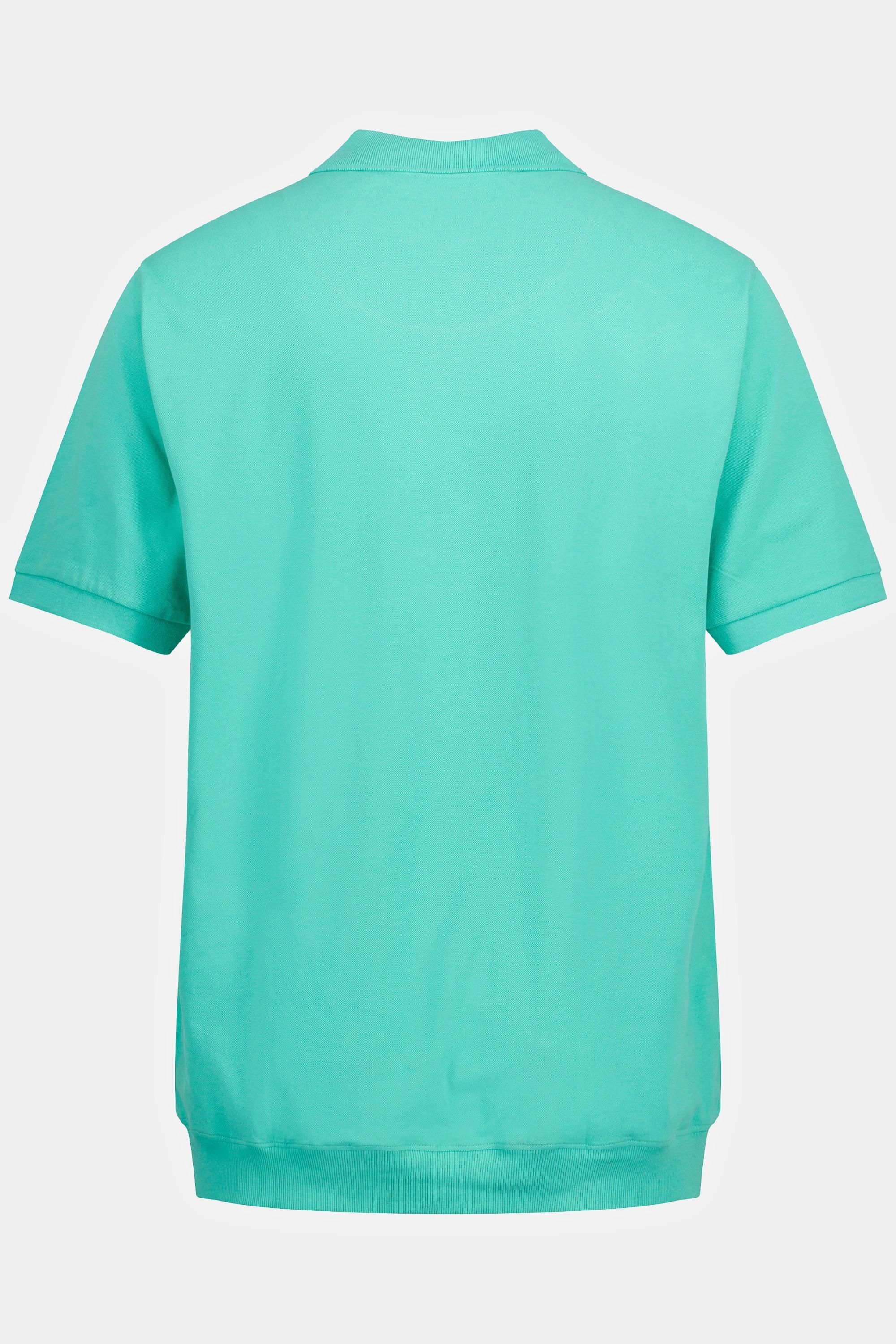 JP1880  Polo Basic coupe ventre confort à manches courtes, en maille piquée  turquoise 