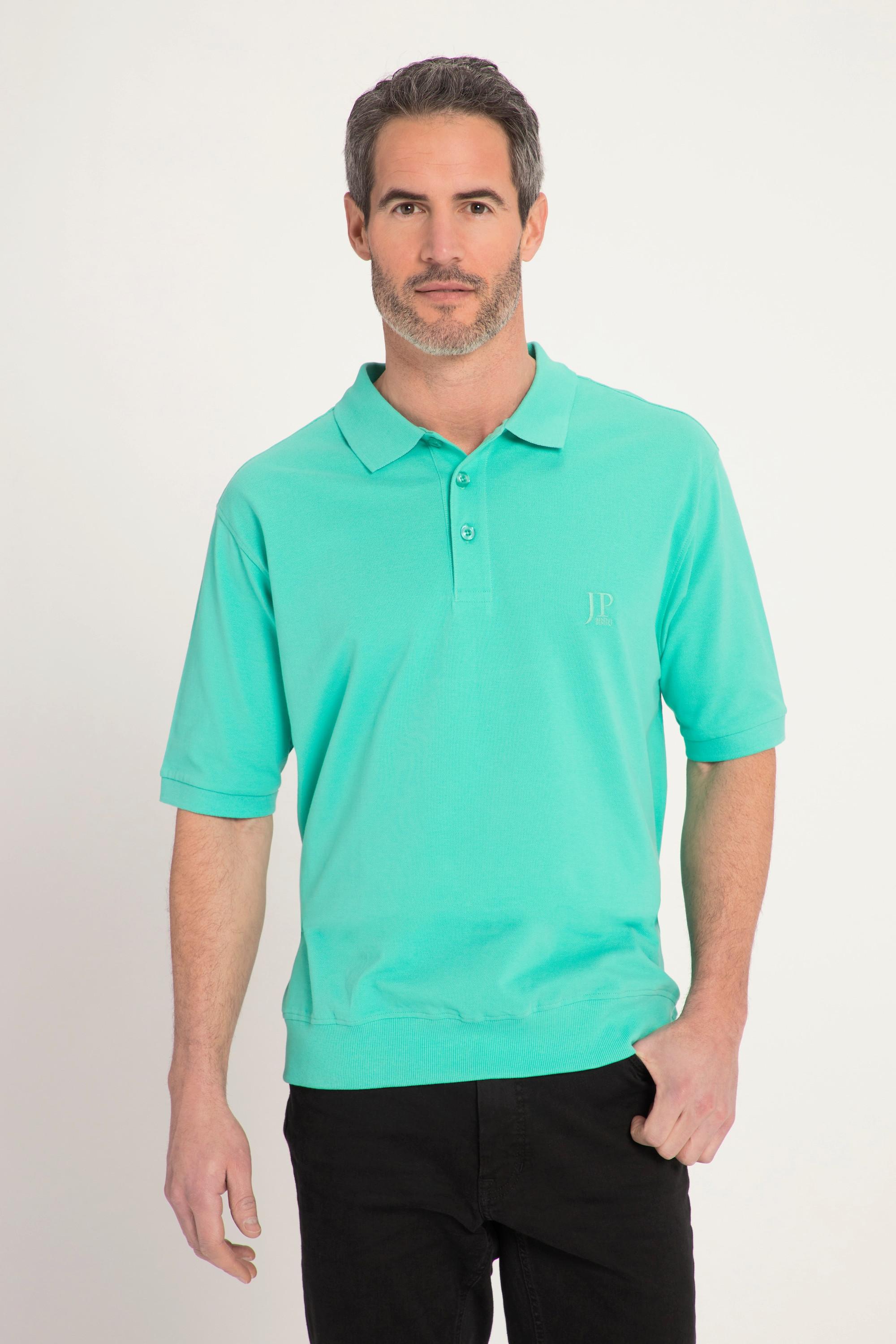 JP1880  Polo Basic coupe ventre confort à manches courtes, en maille piquée  turquoise 