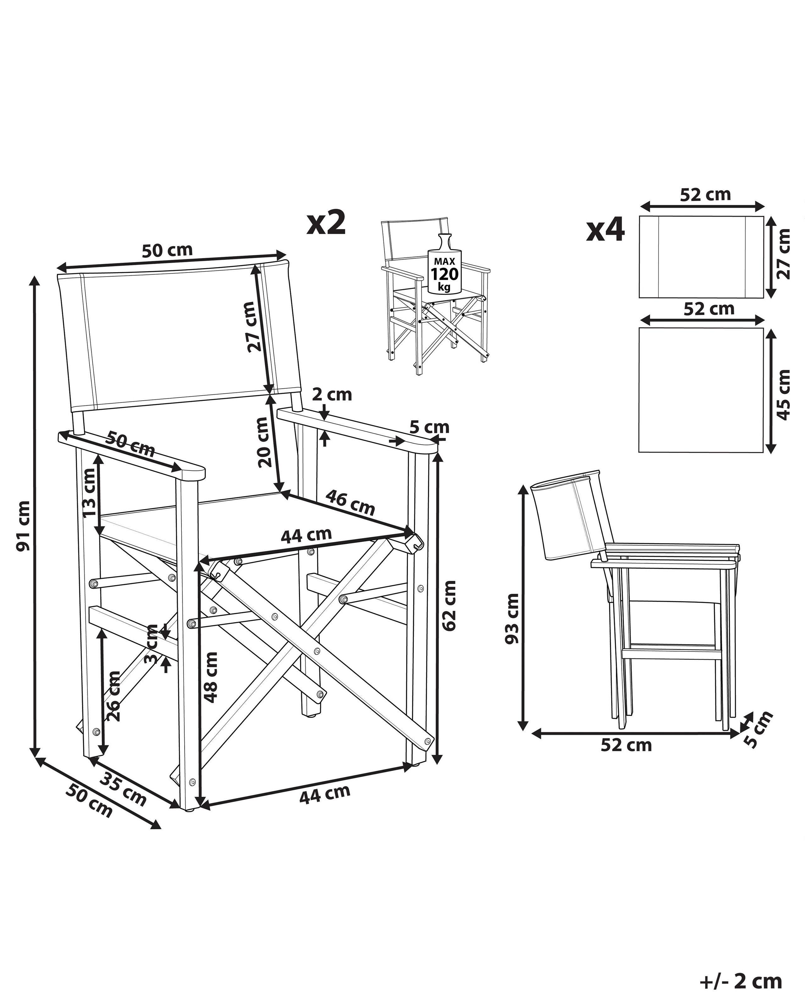 Beliani Lot de 2 chaises de jardin en Polyester Moderne CINE  