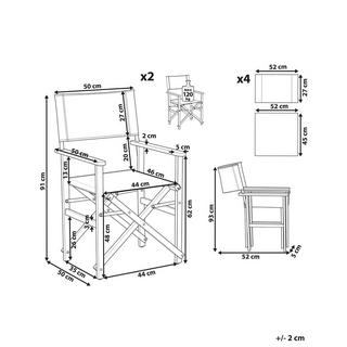 Beliani Lot de 2 chaises de jardin en Polyester Moderne CINE  