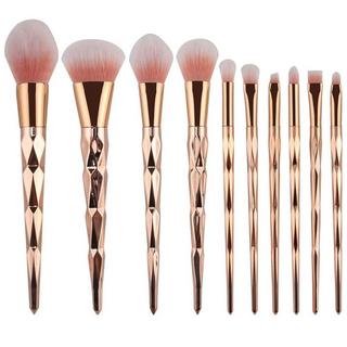 B2X  Set de pinceaux de maquillage, 10 pinceaux - Or rosé 